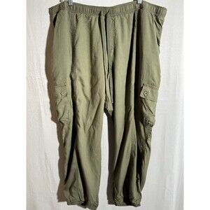 Industry Woman Olive Green Cargo Joggers 2X Elastic Waist NWT Casual Travel